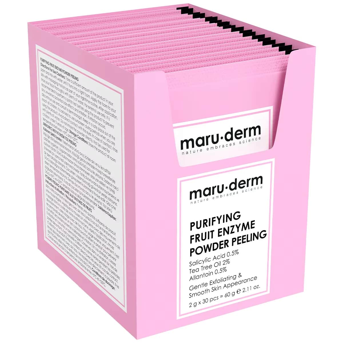Maruderm مسحوق تقشير إنزيم الفاكهة المنقي من ماروديرم، 60 غرام