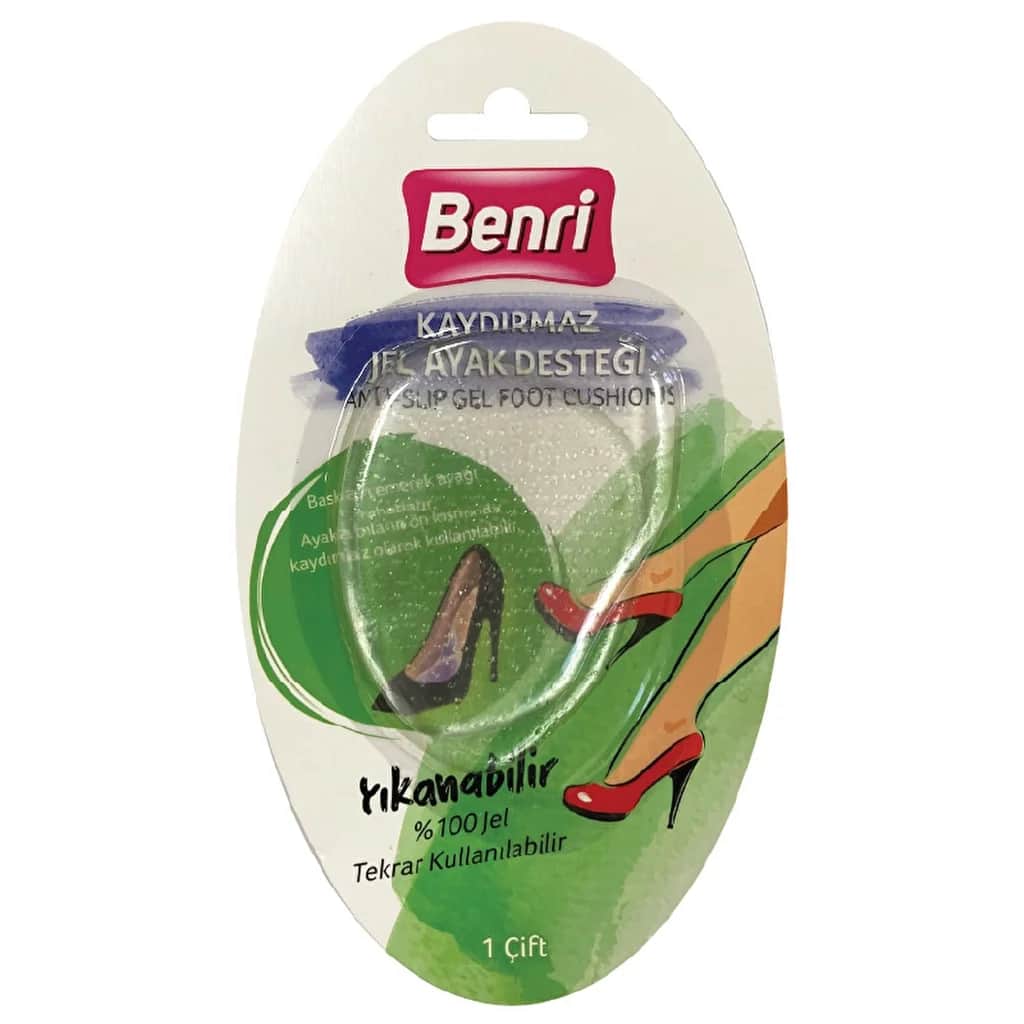 Benri وسادة قدم جل مضادة للانزلاق من بينري، زوج واحد