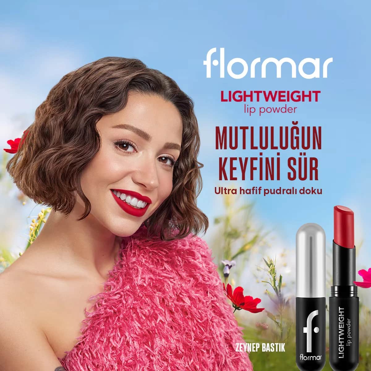 بودرة شفاه خفيفة عالية الصبغة ومات من فلورمار 008 لوكي مي 1 قطعة Flormar