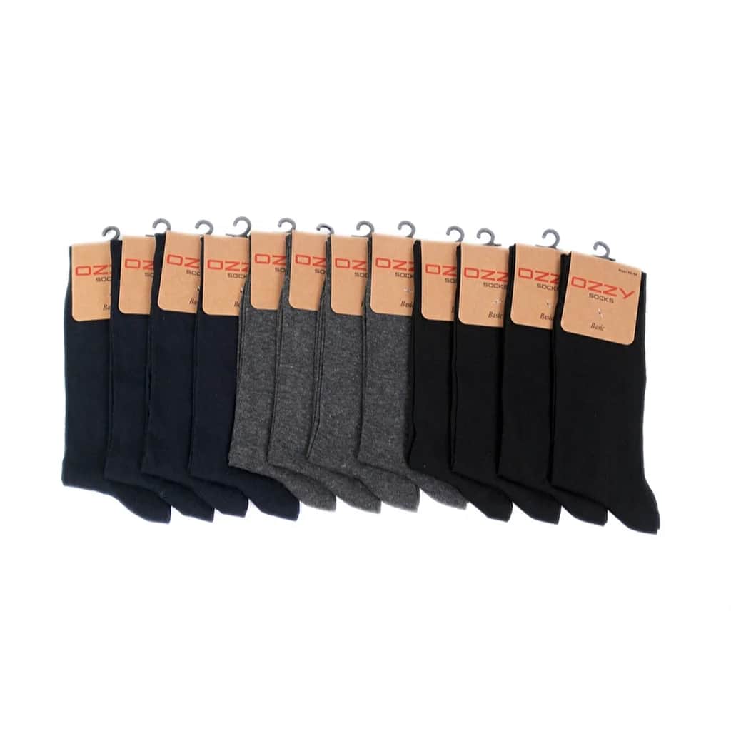 Ozzy Socks جوارب أوزي سوكس للرجال، عبوة من 12 جوارب للكاحل بدون درزات من الفسكوز، مقاس 40/44