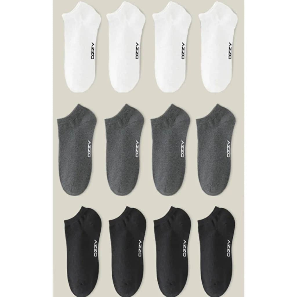 Ozzy Socks جوارب أوزي للجنسين، عبوة من 12 جوارب للكاحل بدون درزات، مقاس 39/42
