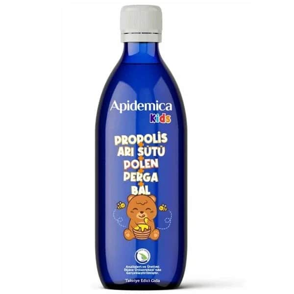 Apidemica شراب أبيديميكا للنحل يحتوي على أبيديميكا بروبوليس وغذاء ملكات النحل عسل حبوب لقاح 150 مل