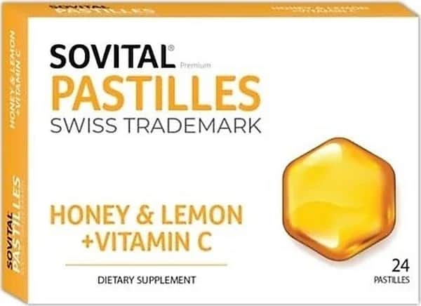 Sovital سوفيتال عسل + ليمون + فيتامين سي باستيل 24 قطعة