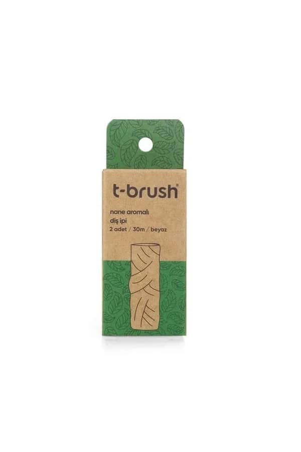T-Brush عبوة إعادة تعبئة خيط تنظيف الأسنان بنكهة النعناع من تي براش، قطعتين، 30 مل
