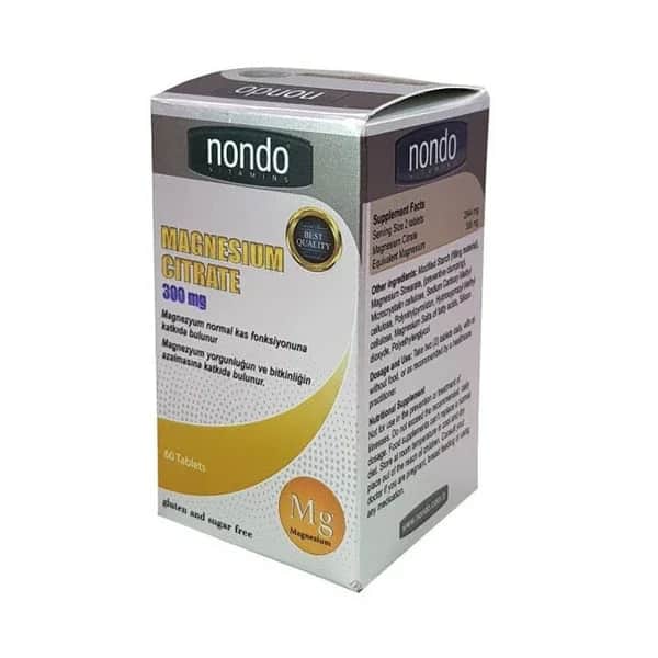 Nondo Vitamins نوندو فيتامينات سترات المغنيسيوم 60 قرصًا
