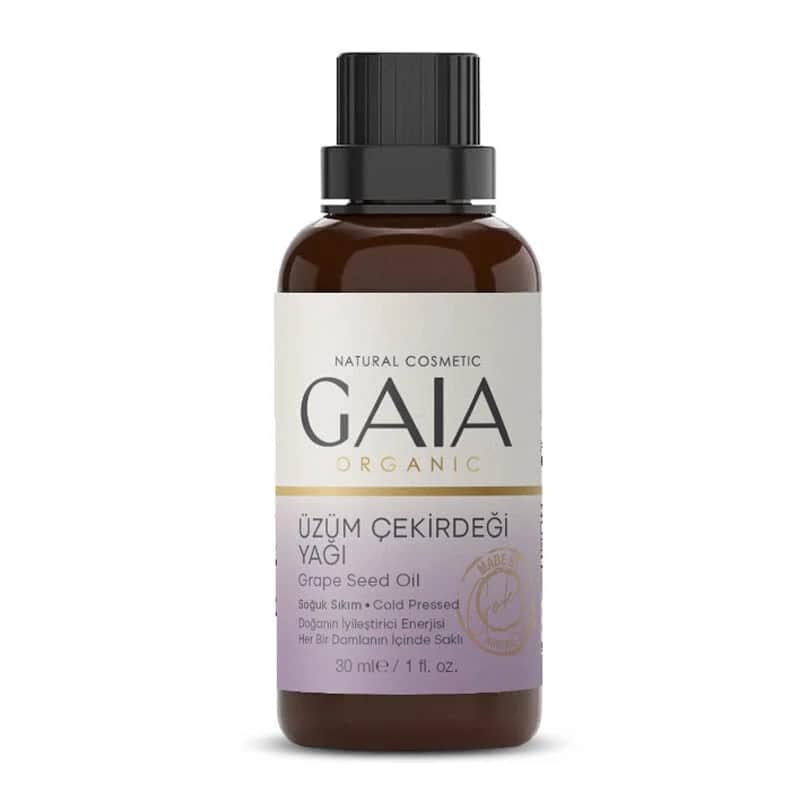 Gaia Organic زيت بذور العنب العضوي المعصور على البارد من جايا 30 مل مستخلص نقي