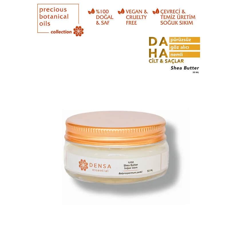 Densa Essential زيت زبدة الشيا المعصور على البارد من دينسا، ٥٠ مل مرطب للعناية بالبشرة