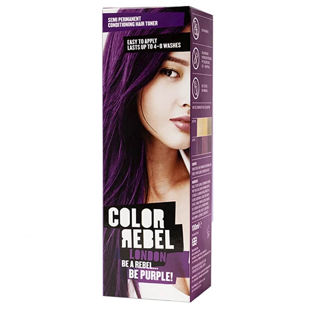 Color Rebel صبغة شعر شبه دائمة خالية من البارابين والأمونيا من كولور ريبيل لندن، بنفسجي، 100 مل