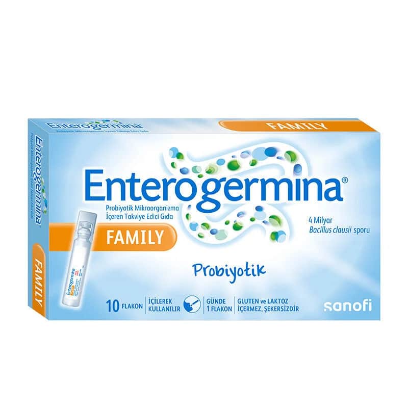 Enterogermina مكمل غذائي يحتوي على الكائنات الحية الدقيقة من عائلة إنتروجيرمينا، 10 قوارير