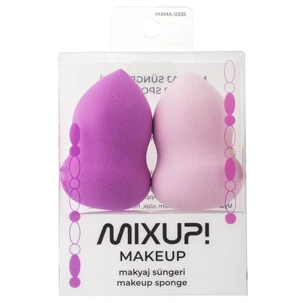 Mixup مجموعة إسفنجات مكياج ميكس أب باللون الوردي الليلكي من قطعتين