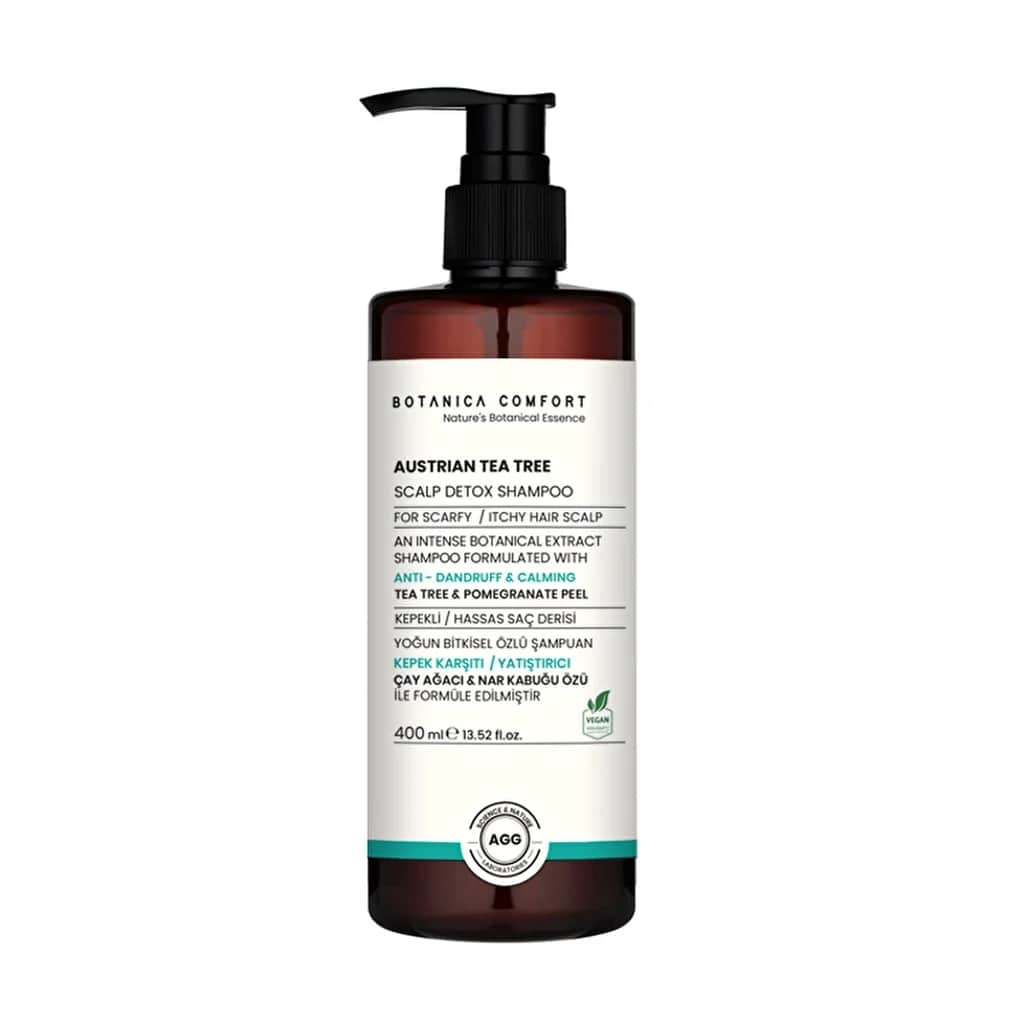 Botanica Comfort شامبو بوتانيكا كومفورت النمساوي لإزالة السموم من فروة الرأس بخلاصة شجرة الشاي 400 مل