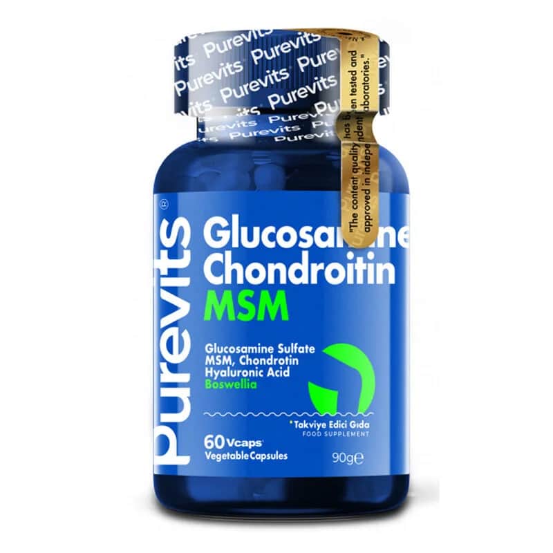 Purevits مكمل غذائي بيوريڤيتس جلوكوزامين كوندرويتين إم إس إم، 60 قرصًا