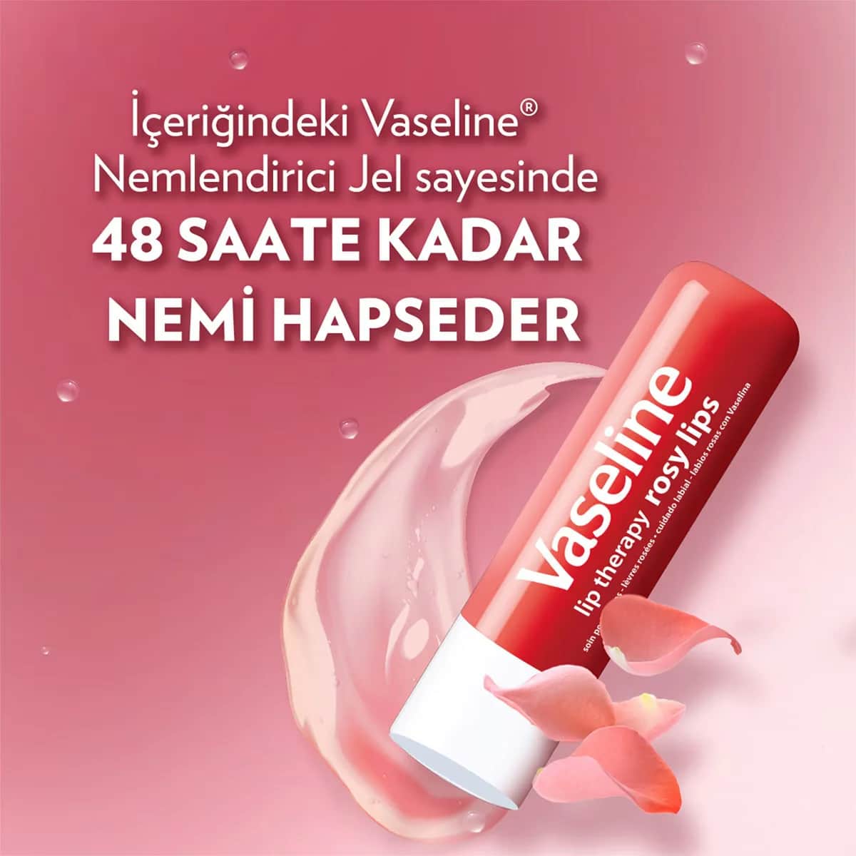 Vaseline كريم فازلين للعناية بالشفاه شفاه وردية 4.8 جرام