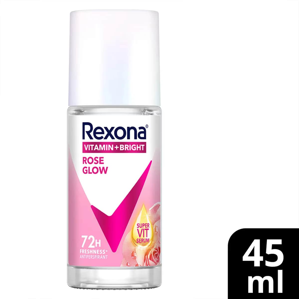 Rexona مزيل عرق ريكسونا فيتامين + برايت للنساء، رول أون، روز جلو، 45 مل