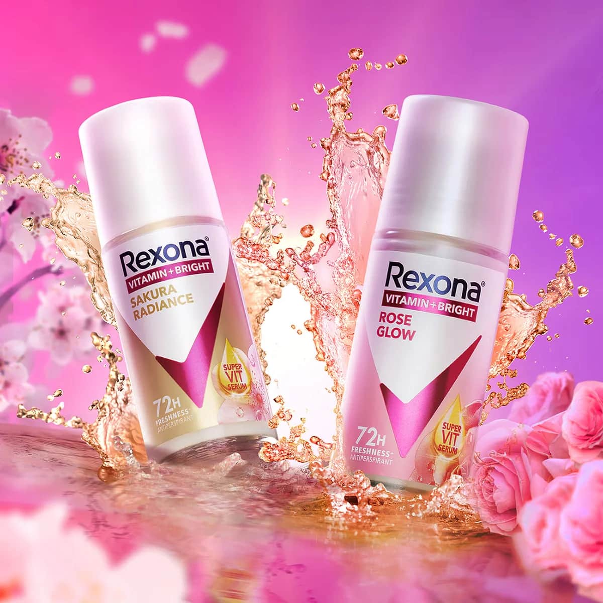 Rexona مزيل عرق ريكسونا فيتامين + برايت للنساء رول أون ساكورا راديانس 45 مل