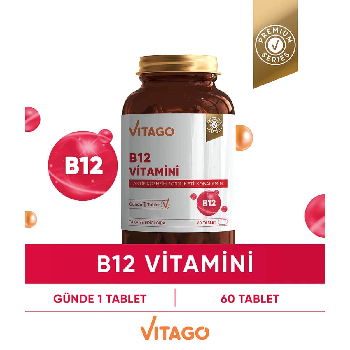 Vitago أقراص فيتاجو فيتامين ب12 ٥٠٠ ميكروغرام، ٦٠ قرصًا