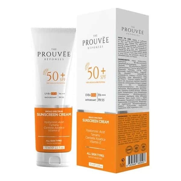The Prouvee Reponses كريم الحماية من الشمس بروفي ريسبونس بعامل حماية 50، 75 مل
