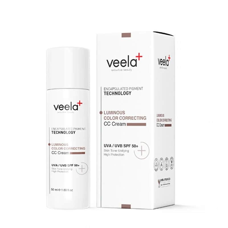 Veela كريم فيلا كونسيلر، معادل لون البشرة ومضاد للبقع، كريم تصحيح لون البشرة سي سي بعامل حماية من الشمس 50+، 50 مل