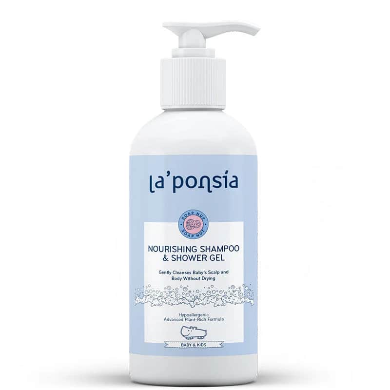 La Ponsia شامبو وجل استحمام مغذي للأطفال من لا بونسيا، 250 مل