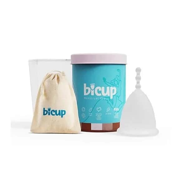 Bicup كوب حيض متوسط الحجم وكوب تعقيم بالميكروويف من بيكاب قطعة واحدة
