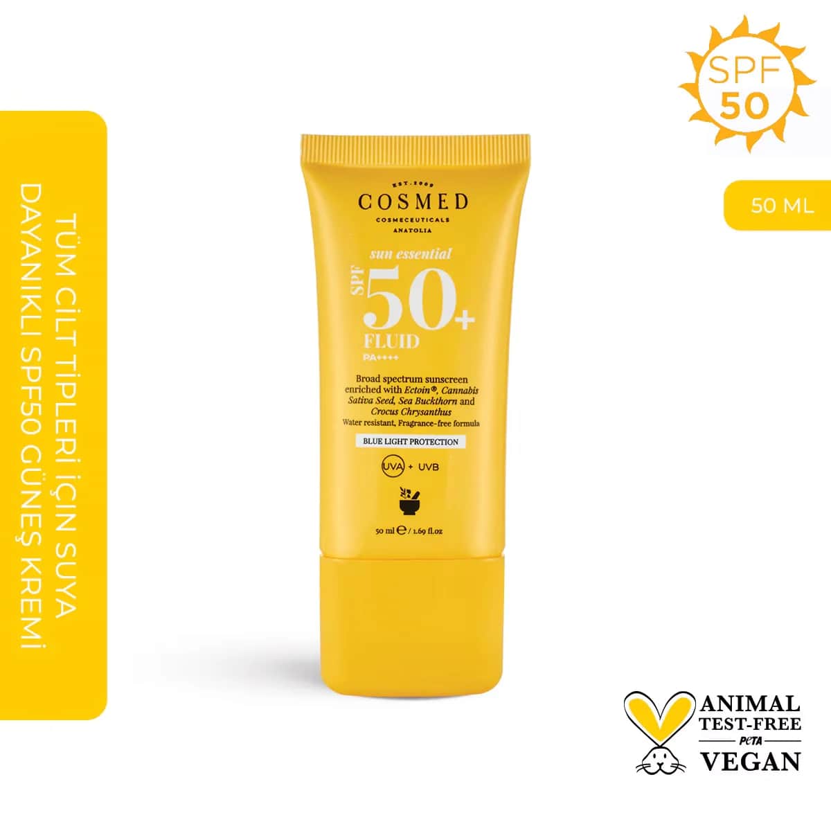 سائل واقي شمس SPF 50+ 50 مل من كوسمد Cosmed