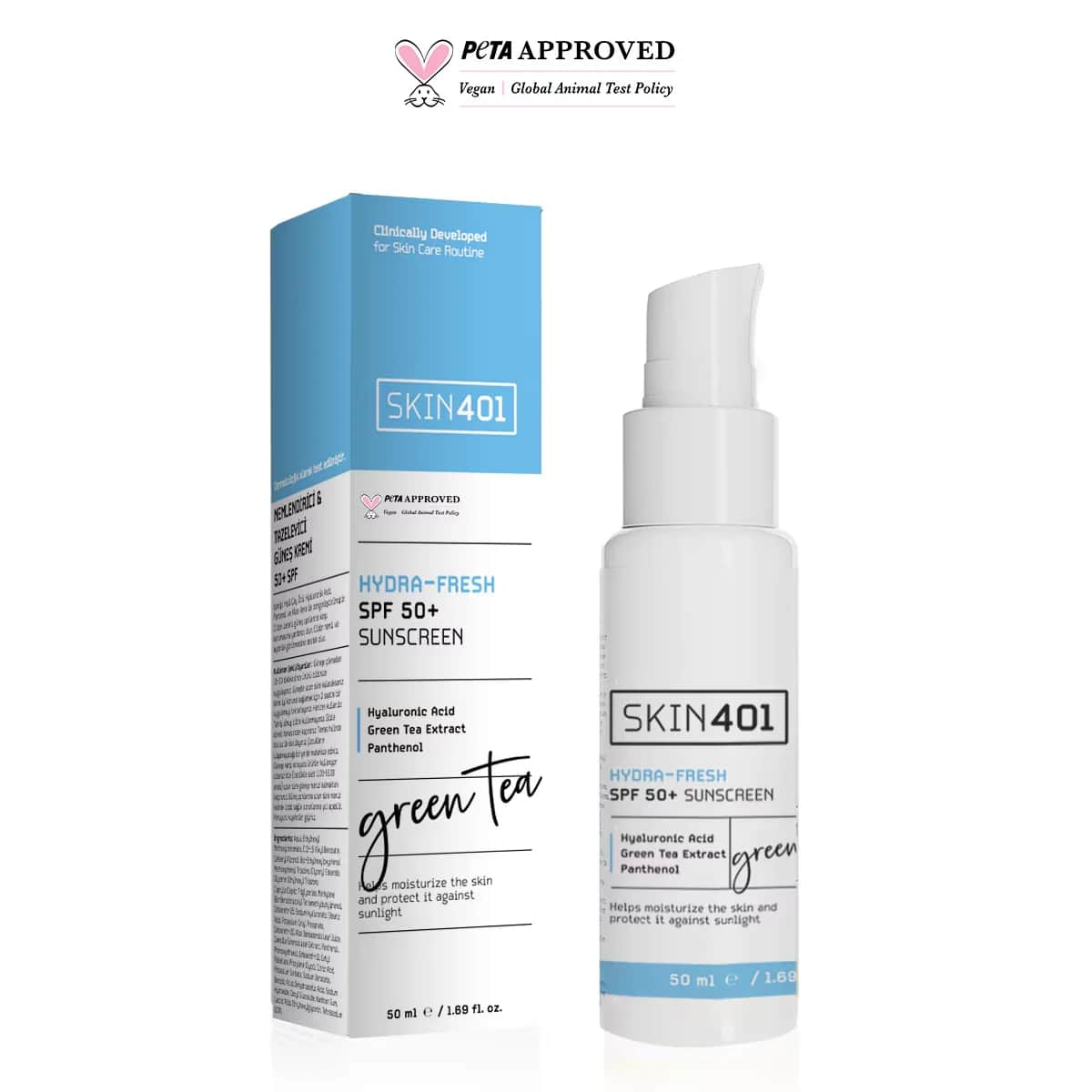 كريم واقي شمس مرطب منعش SPF 50 50 مل من سكين 401 Skin401