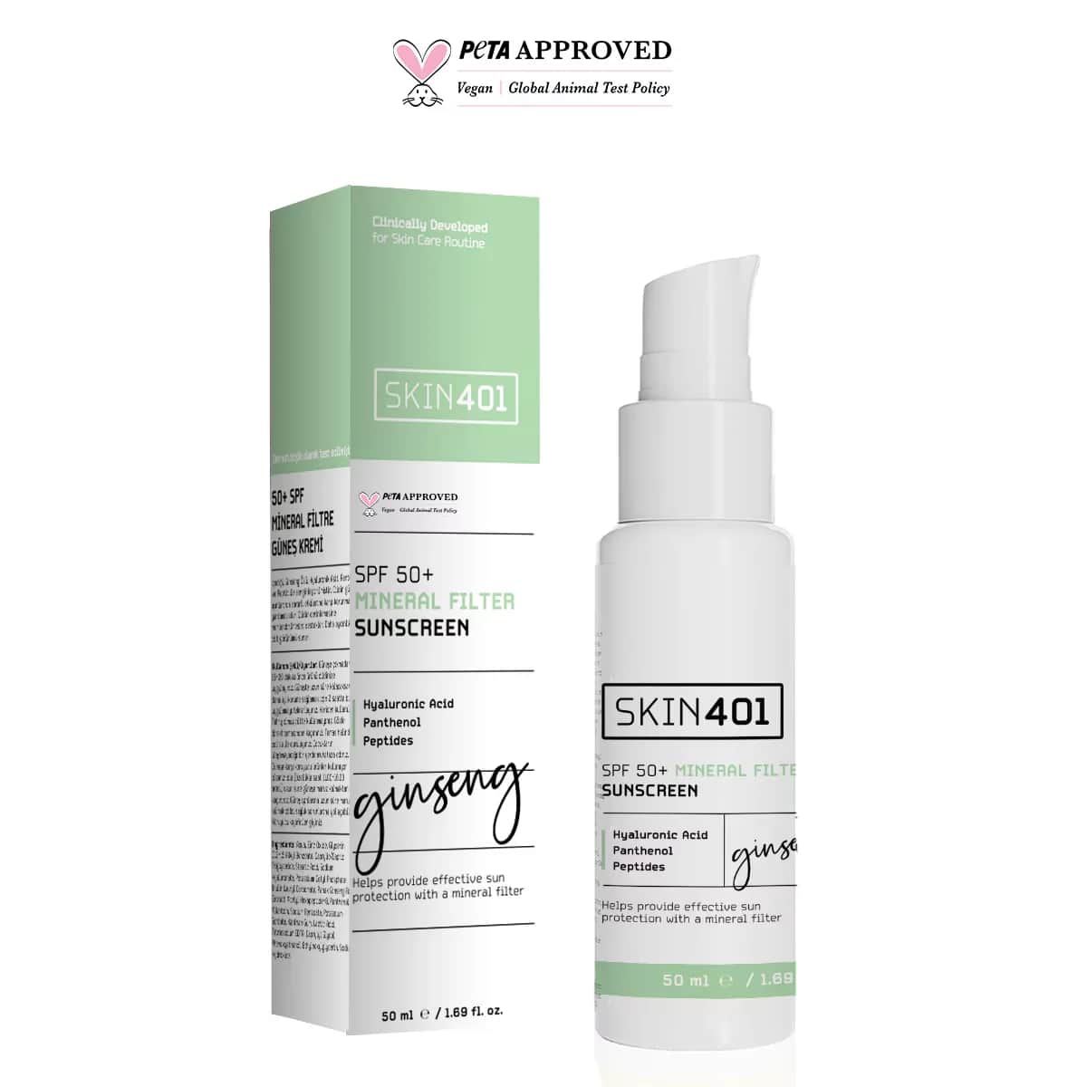 واقي شمس معدني SPF 50 50 مل من سكين 401 Skin401