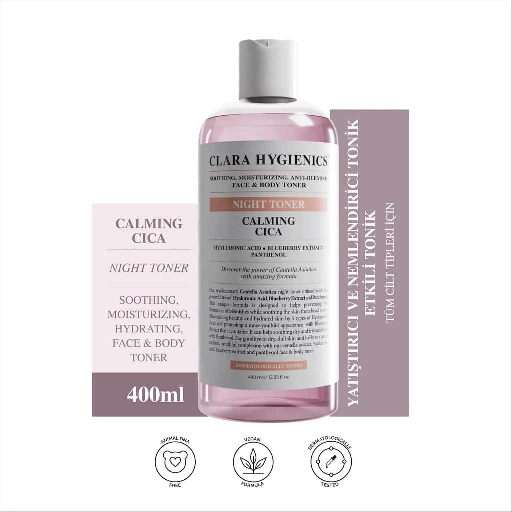 تونر ليلي مهدئ مضاد للبقع للوجه والجسم 400 مل من كلارا هايجينكس Clara Hygienics