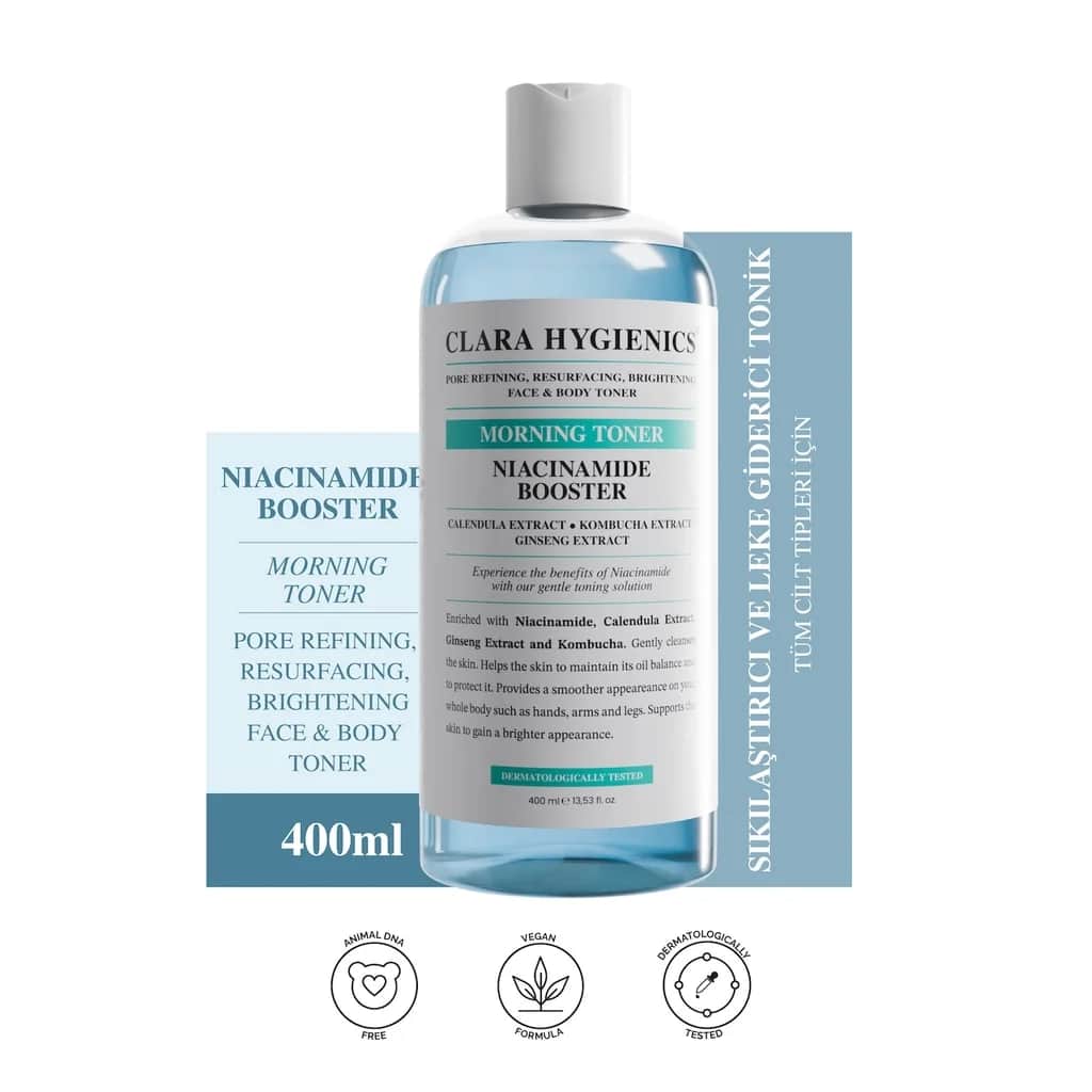 تونر الوجه والجسم المقوي بفيتامين Niacinamide 400 مل من كلارا هايجينكس Clara Hygienics
