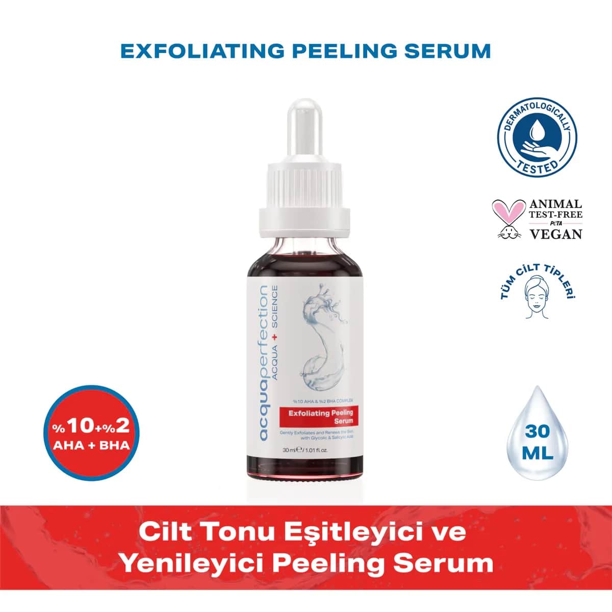 Acqua Perfection Skin Tone Equalizing And Renewing Peeling Serum 30 ml