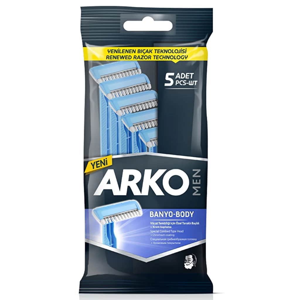 Arko أركو للرجال شفرات حلاقة للحمام 5 قطع