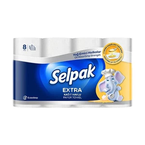 Selpak مناديل ورقية إضافية لامتصاص الزيت من سيلباك، 8 قطع