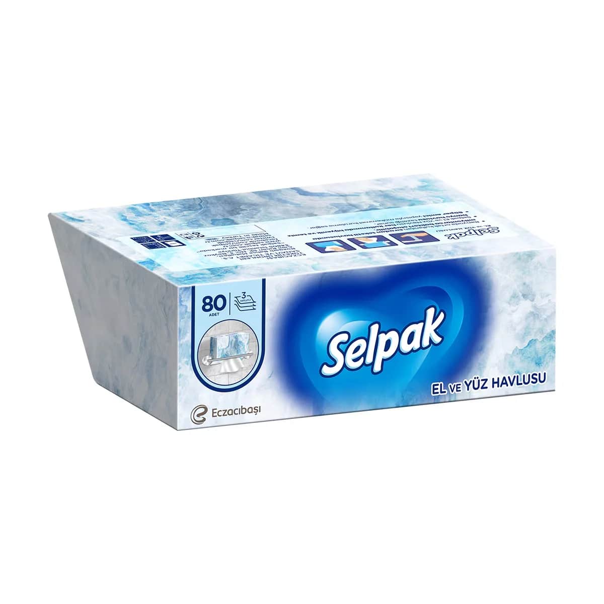 Selpak منشفة سيلباك لليدين والوجه 80 قطعة (متنوعة)