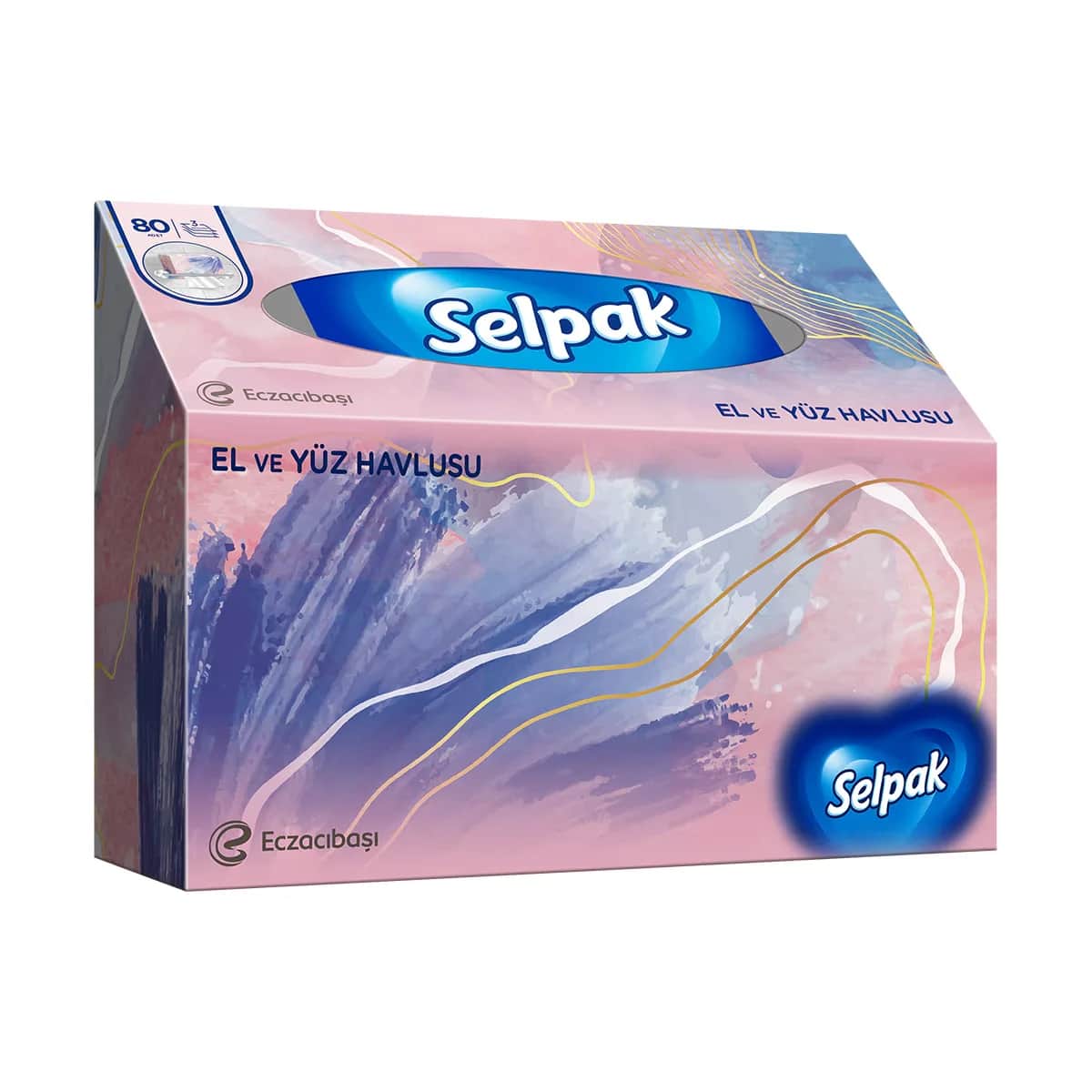 Selpak منشفة سيلباك لليدين والوجه 80 قطعة (متنوعة)