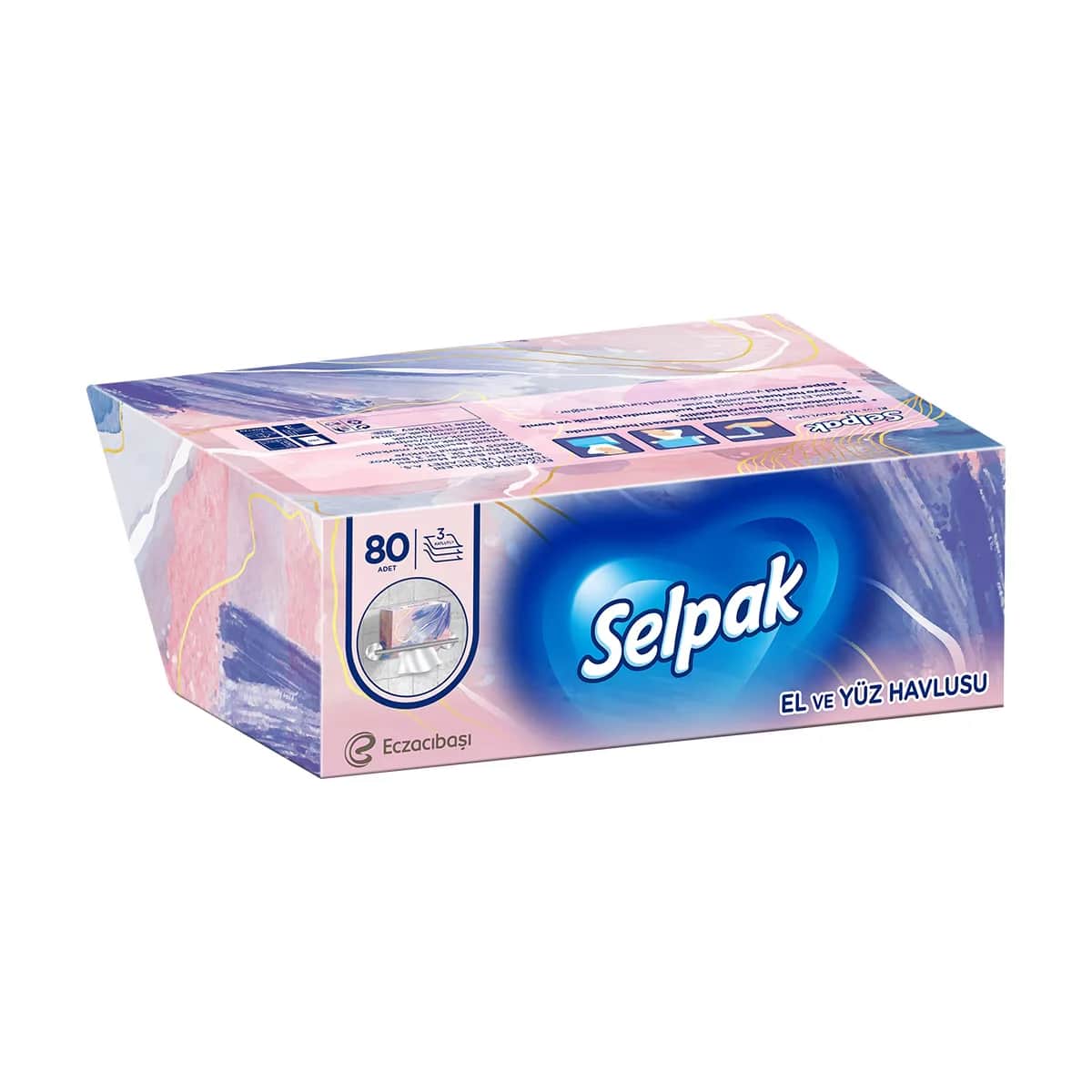 Selpak منشفة سيلباك لليدين والوجه 80 قطعة (متنوعة)