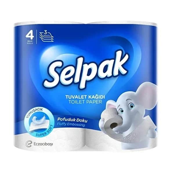 Selpak ورق تواليت سيلباك عبوة من 4 قطع