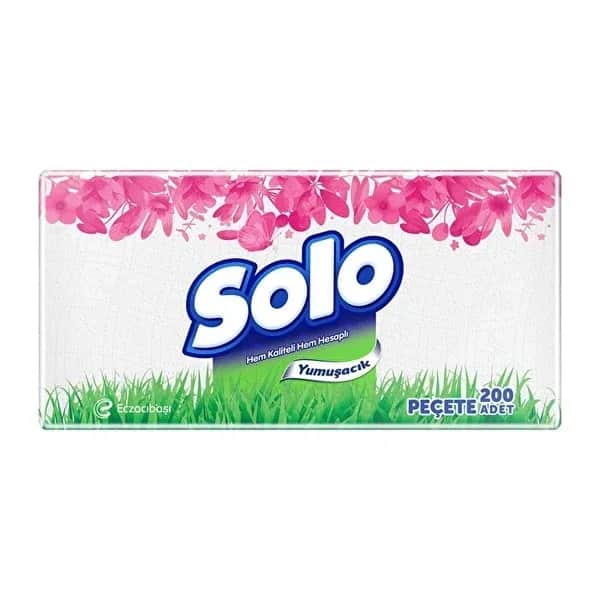 Solo منديل سولو سوبر 200 مل ماص، أنيق، 50% ألياف