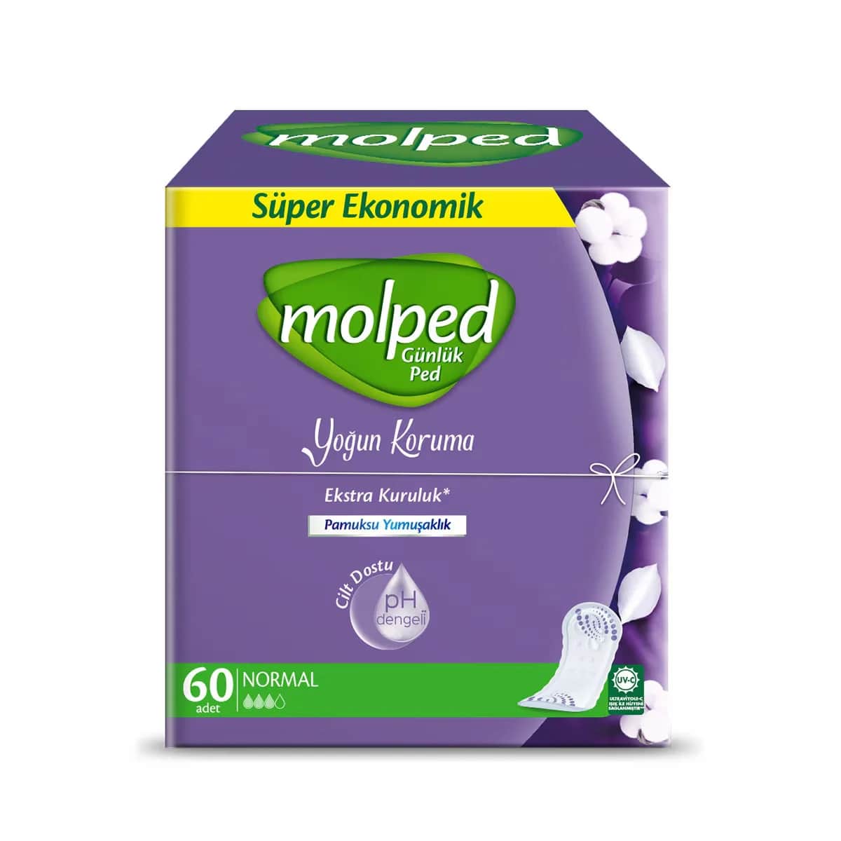 Molped فوط مولبد اليومية للحماية المكثفة 60 قطعة