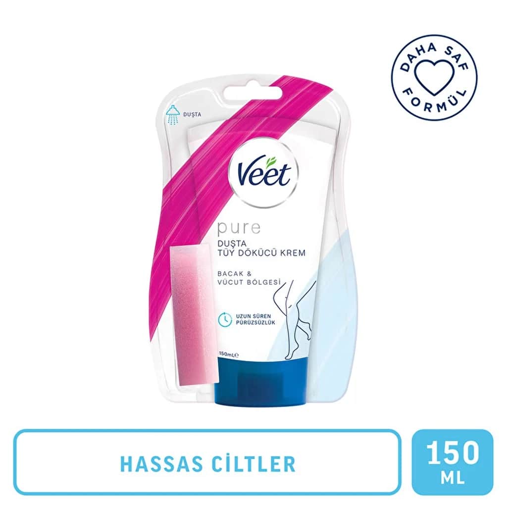 Veet كريم فيت بيور لإزالة الشعر أثناء الاستحمام للبشرة الحساسة 150 مل