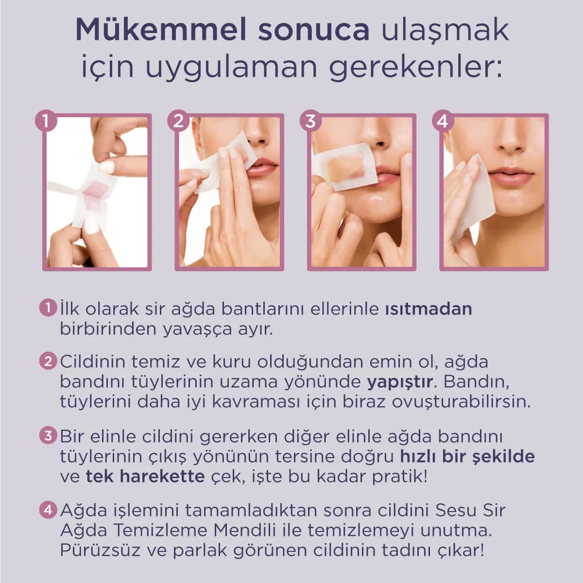 Sesu شرائح شمع سيسو للوجه للبشرة الحساسة، 20 قطعة