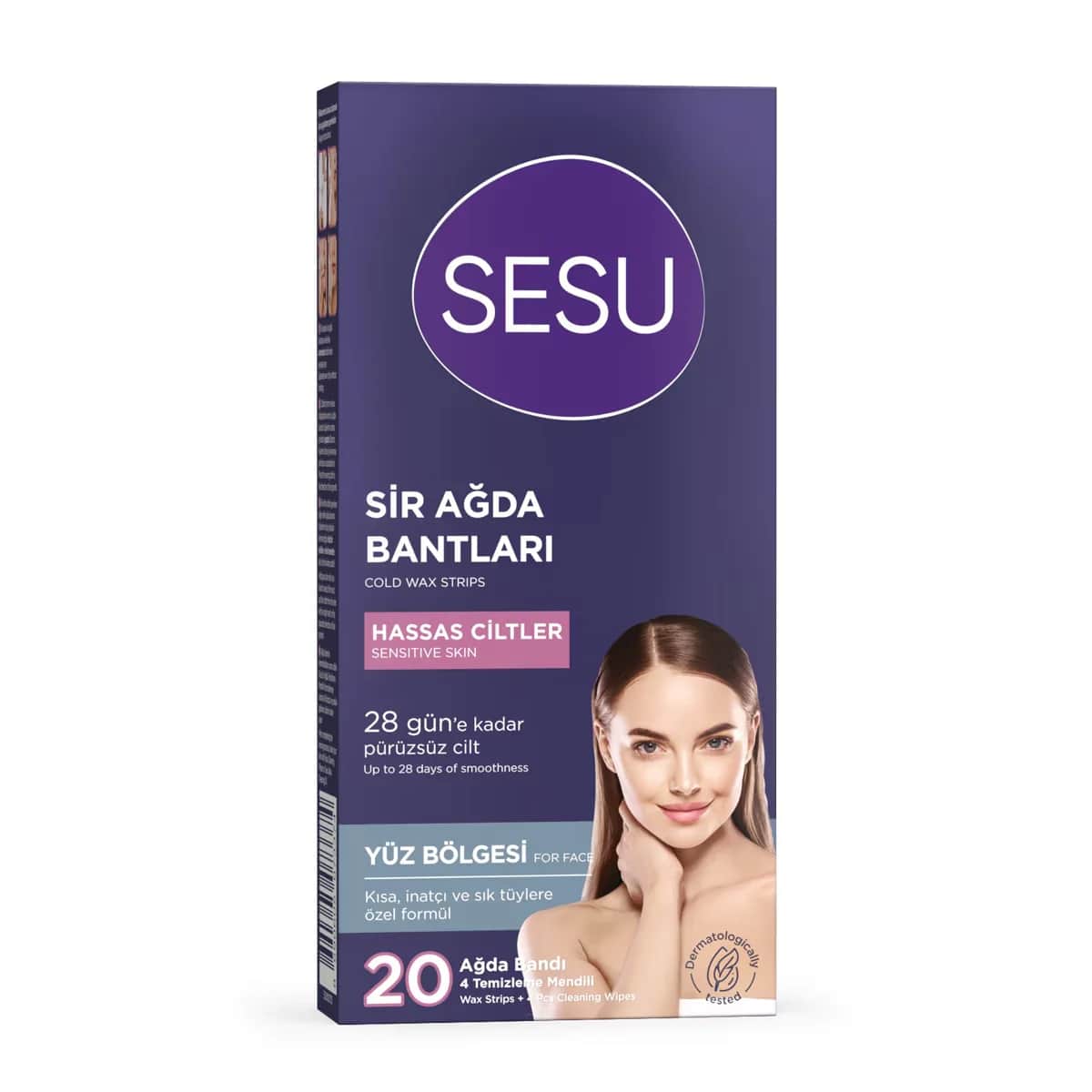 Sesu شرائح شمع سيسو للوجه للبشرة الحساسة، 20 قطعة