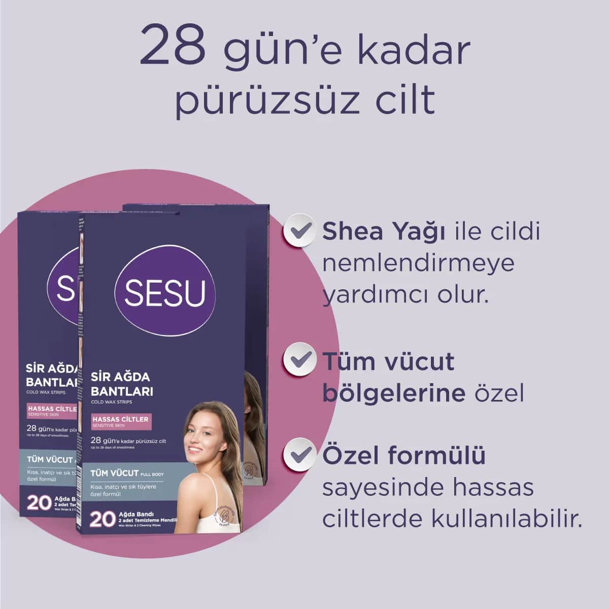 Sesu شرائح شمع سيسو للبشرة الحساسة، 20 قطعة