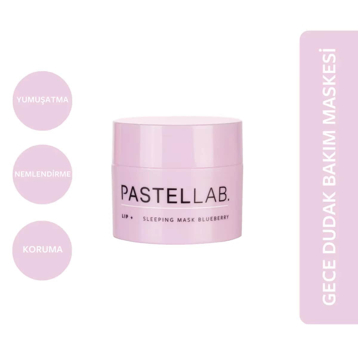 Pastellab باستيلاب. قناع نوم للشفاه، قناع العناية بالشفاه بالتوت الأزرق