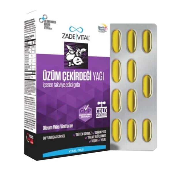 Zade Vital زيت بذور العنب زاده فيتال ٥٠٠ مجم ٦٠ كبسولة