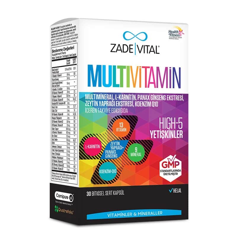 Zade Vital كبسولات زاده فيتال متعددة الفيتامينات، 30 كبسولة عشبية