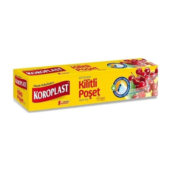 Koroplast أكياس ثلاجة بسحاب من كوروبلاست، عبوة من 15 قطعة