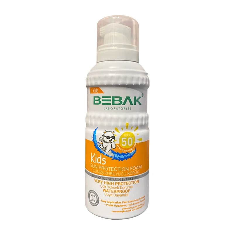 رغوة شمسية عالية الحماية SPF50+ للأطفال 150 مل من بيبك Bebak