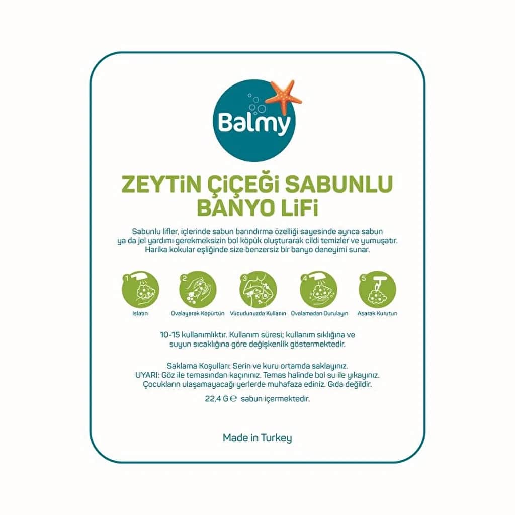 Balmy Bath Loofah Soapy Olive Blossom 1 pcs