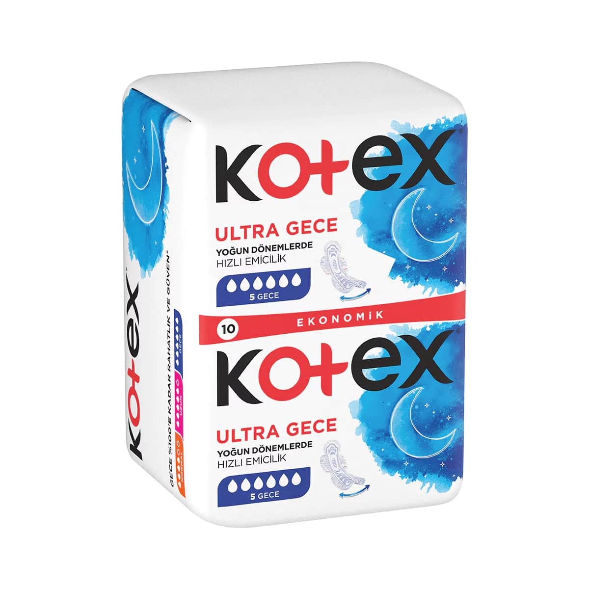 Kotex فوط صحية مزدوجة من كوتكس ألترا ليلية، عبوة من 10 قطع
