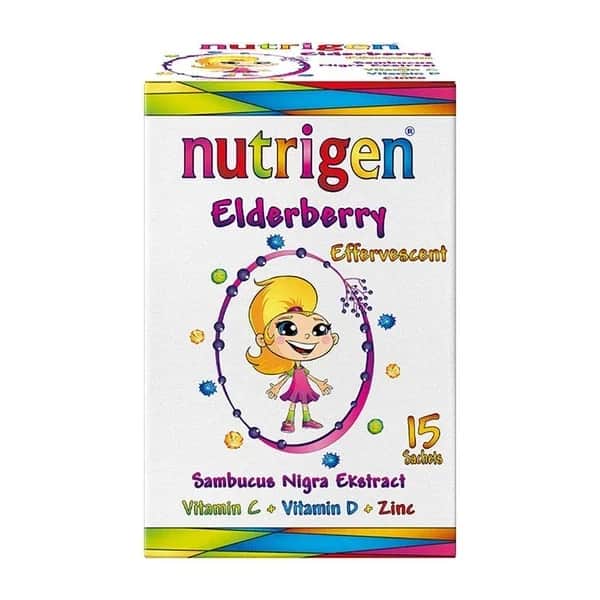 Nutrigen نيوتريجين غذاء مكمل بنكهة البلسان الأسود 15 قرصًا فوارًا